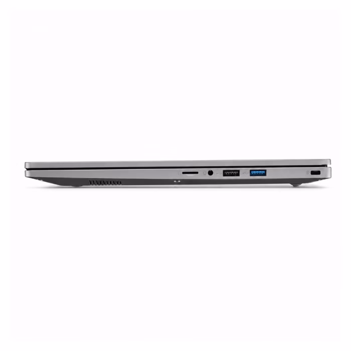 acer-aspire-lite-al15-410p-r1vj-3 ด้านข้างตัวเครื่องโน้ตบุ๊ค Acer Aspire Lite 15 นิ้ว แสดงความบางและพอร์ตเชื่อมต่อ USB หูฟัง และช่องใส่การ์ด