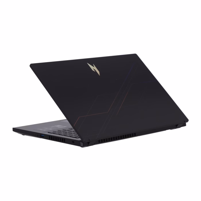 acer-nitro-v15-anv15-52-54ac-3 ฝาหลังโน้ตบุ๊ก Acer Nitro V 15 ANV15-52-54AC สีดำ Obsidian Black ลายเส้นกราฟิกทันสมัยและโลโก้ Nitro สีทอง