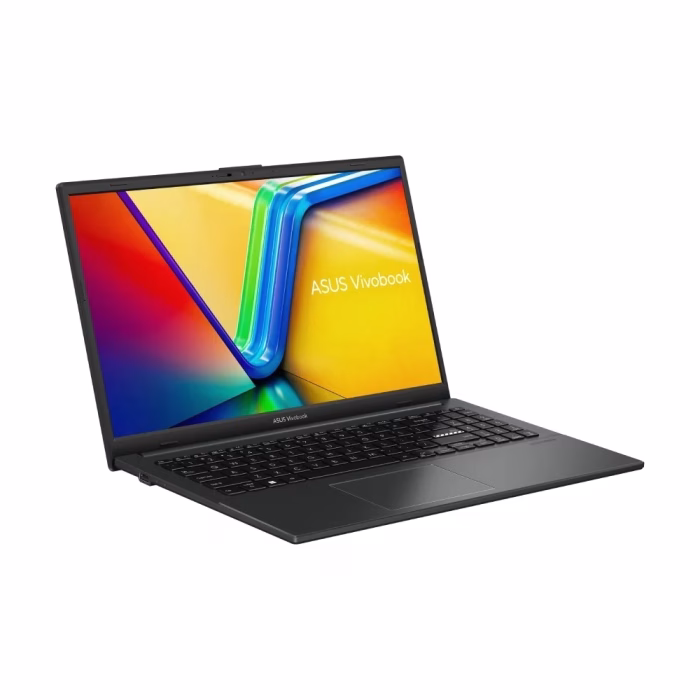 asus-vivobook-go-15-m1504fa-bq518wa-black-2 โน้ตบุ๊ก Asus Vivobook Go 15 สีดำ มุมเฉียงด้านข้าง แสดงตัวเครื่องเพรียวบาง คีย์บอร์ด และทัชแพด