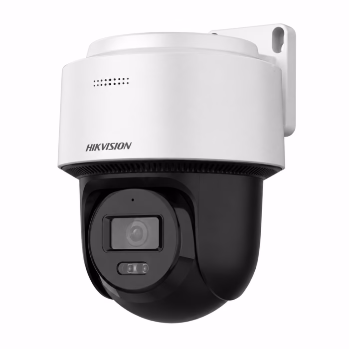 hikvision-pt-4mp-ds-2de2c400mwg-e-3 มุมมองเฉียงกล้องวงจรปิด HIKVISION DS-2DE2C400MWG-E 4MP พร้อมฐานขายึดผนังและตัวบอดี้ทนสภาพอากาศ