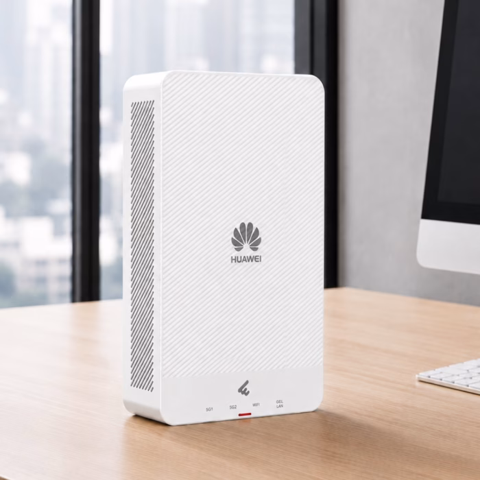 huawei-ap266-wifi6-ap-4 ภาพจำลองการจัดวางแอคเซสพอยต์ Huawei eKitEngine AP266 Wi-Fi 6 บนโต๊ะทำงานในสำนักงาน