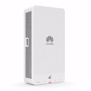 แอคเซสพอยต์ติดผนัง Huawei eKitEngine AP271E Wi-Fi 7 สีขาว แสดงโลโก้ ไฟแสดงสถานะ และพอร์ต USB ด้านข้าง