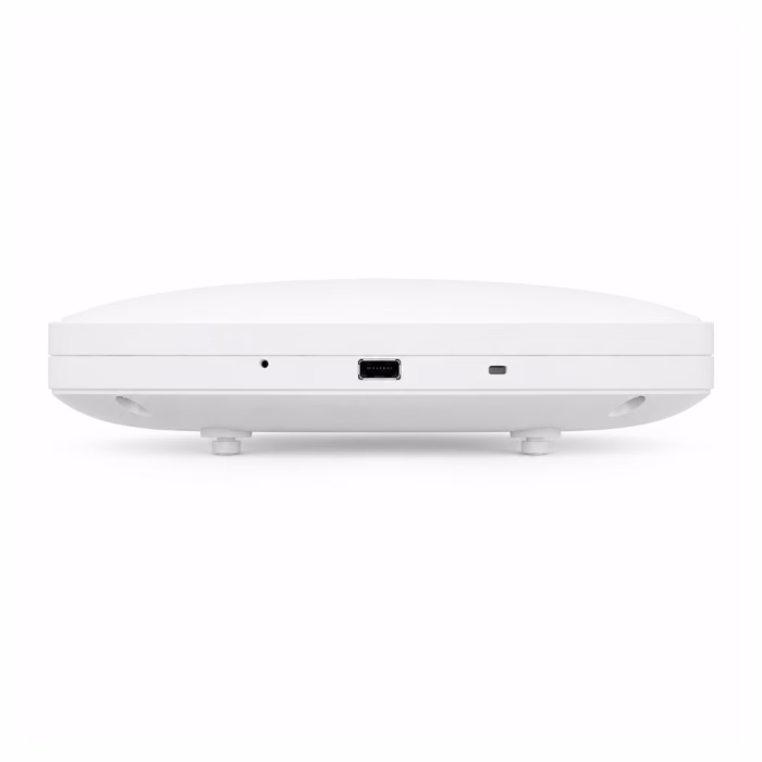 huawei-ekitengine-ap661-wifi6-ap-4 มุมมองด้านข้างแอคเซสพอยต์ Huawei eKitEngine AP661 แสดงความเพรียวบาง ช่องเสียบ USB ช่องรีเซ็ต และสล็อตล็อคนิรภัย