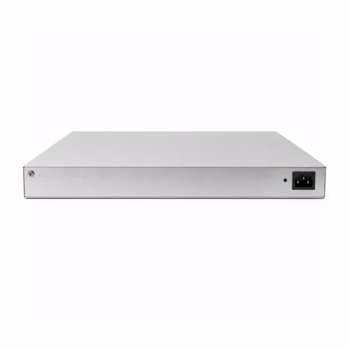 huawei-s310-24pn4x-24port-3 ด้านหลังสวิตช์ Huawei eKitEngine S310-24PN4X แสดงช่องเสียบสายไฟ AC Power และสกรูต่อสายดิน