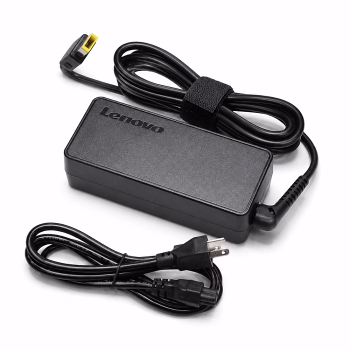 อะแดปเตอร์ชาร์จโน้ตบุ๊ก Lenovo 20V 3.25A 65W หัว Slim Tip ปั๊มนูนโลโก้ Lenovo พร้อมสายชาร์จและสายไฟครบชุด