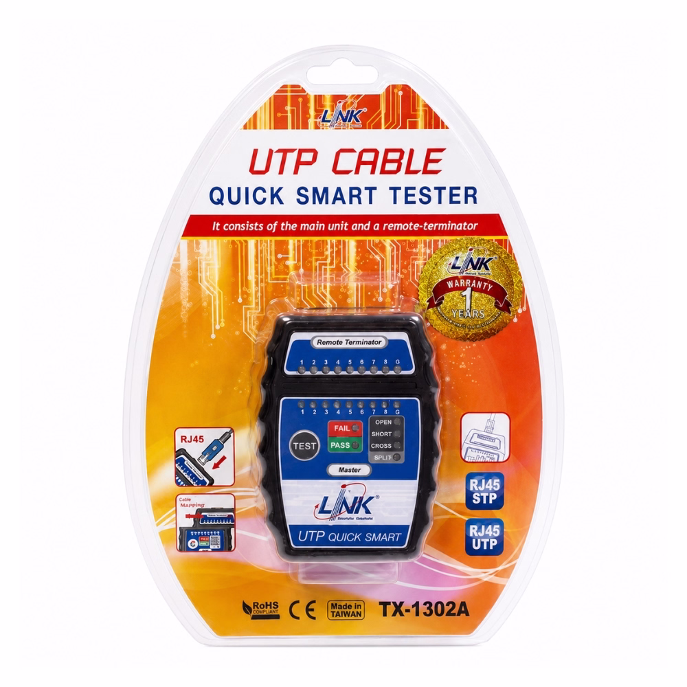 link-cable-tester-tx1302a-1 แพ็กเกจเครื่องทดสอบสายแลน LINK UTP Cable Quick Smart Tester รุ่น TX-1302A