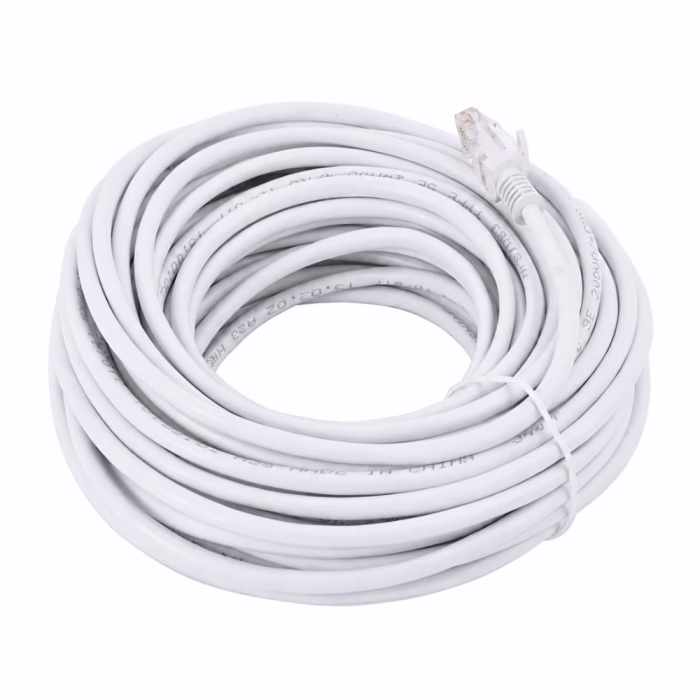 สายแลนสำเร็จรูป LINK CAT5e สีขาว ความยาว 15 เมตร ม้วนขดกลมพร้อมหัวต่อ RJ45