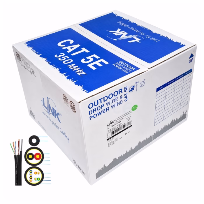 link-cat5e-outdoor-305m-us9015m-2 กล่องสายแลนภายนอก LINK CAT5e พร้อมภาพไดอะแกรมตัดขวางโครงสร้างสายแลนแบบมีสลิง