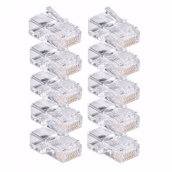 link-rj45-plug-cat5e-us1001-10pack-2 หัวต่อสายแลน RJ45 LINK CAT5e แบบใส จำนวน 10 ชิ้น เรียงจัดเซ็ตอย่างเป็นระเบียบ