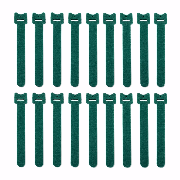 link-velcro-strap-10x100mm-green-us2273-2 สายรัดตีนตุ๊กแก LINK Velcro Strap สีเขียว ขนาด 10x100 มม. จำนวน 20 ชิ้น เรียงจัดแถวอย่างเป็นระเบียบ