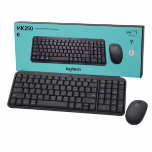 logitech-mk250-bluetooth-combo-1 ชุดคีย์บอร์ดและเมาส์ไร้สาย Logitech MK250 สีดำ สกรีนแป้นพิมพ์ภาษาไทย-อังกฤษ วางคู่กับกล่องบรรจุภัณฑ์
