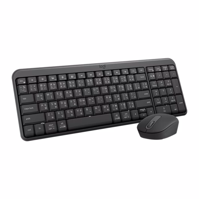 logitech-mk250-bluetooth-combo-3 ชุดคีย์บอร์ดและเมาส์ไร้สาย Logitech MK250 สีดำ มุมมองสามมิติเฉียง แสดงดีไซน์เพรียวบางและสรีรศาสตร์