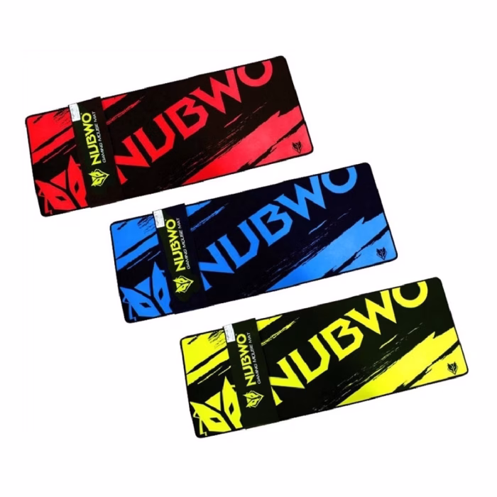 nubwo-np021-gaming-mouse-pad-blue-4 กลุ่มแผ่นรองเมาส์เกมมิ่ง NUBWO NP021 หลากหลายสีสัน สีแดง สีฟ้า และสีเหลือง พร้อมสายรัดจัดเก็บ