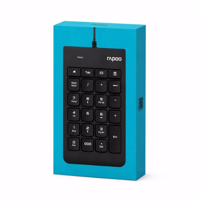rapoo-k10-usb-numeric-black-2 กล่องบรรจุภัณฑ์แป้นพิมพ์ตัวเลข Rapoo K10 USB Numeric Keypad สีฟ้า มุมมองสามมิติ