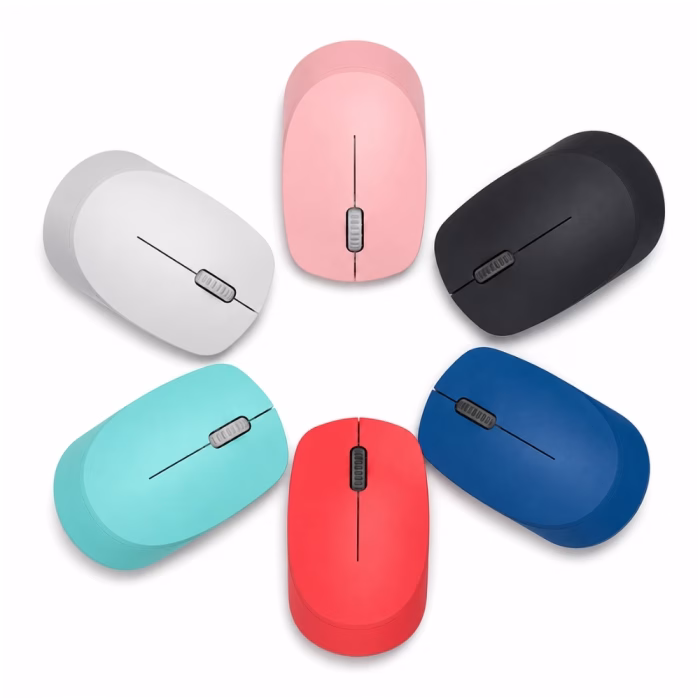 rapoo-msm100-wireless-mouse-red-4 กลุ่มเมาส์ไร้สาย Rapoo M100 Silent หลากหลายสีสัน สีขาว สีชมพู สีดำ สีน้ำเงิน สีแดง และสีเขียวมินต์ จัดวางเป็นวงกลม