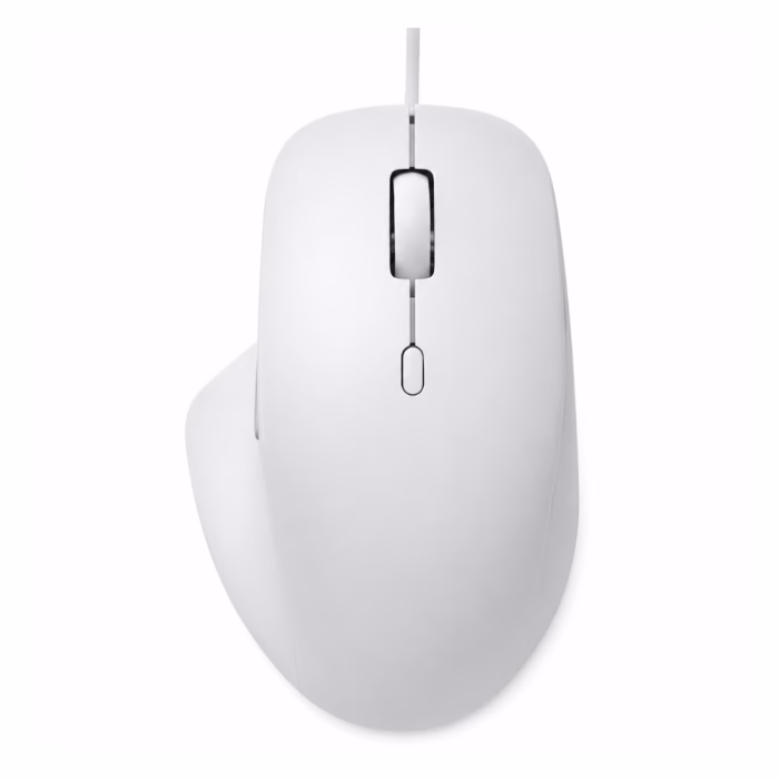 rapoo-n500-usb-mouse-white-2 เมาส์มีสาย Rapoo N500 สีขาว มุมมองด้านบนตรง แสดงดีไซน์ตามหลักสรีรศาสตร์ ปุ่มปรับ DPI และลูกกลิ้ง Scroll Wheel