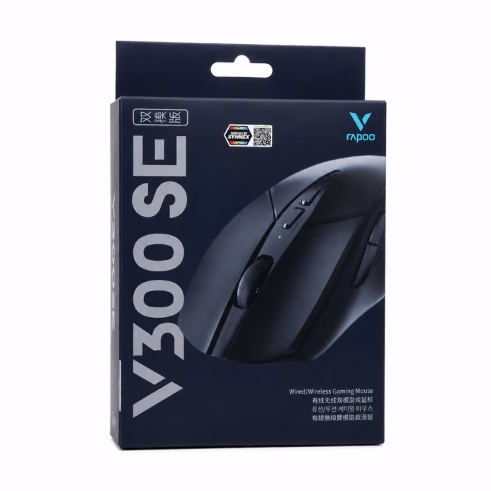 rapoo-v300se-wireless-black-4 กล่องบรรจุภัณฑ์เมาส์เกมมิ่ง Rapoo V300SE Wired/Wireless Gaming Mouse โทนสีดำ พร้อมสติกเกอร์รับประกัน Synnex