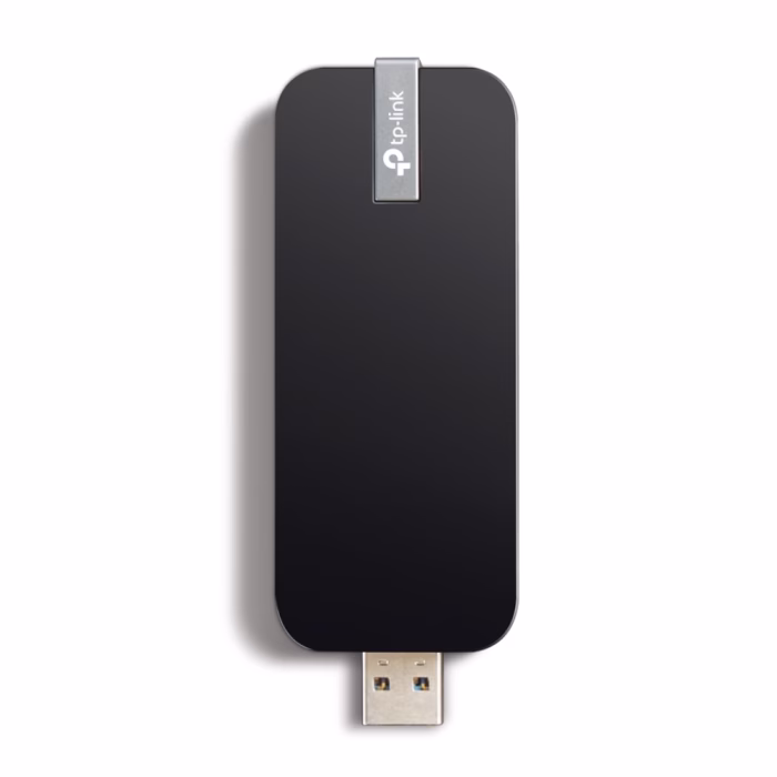 tp-link-archer-t4u-ac1200-3 ตัวรับสัญญาณไวไฟ TP-Link Archer T4U AC1200 Dual Band สีดำ ด้านหน้าตรงพร้อมหัวต่อ USB 3.0