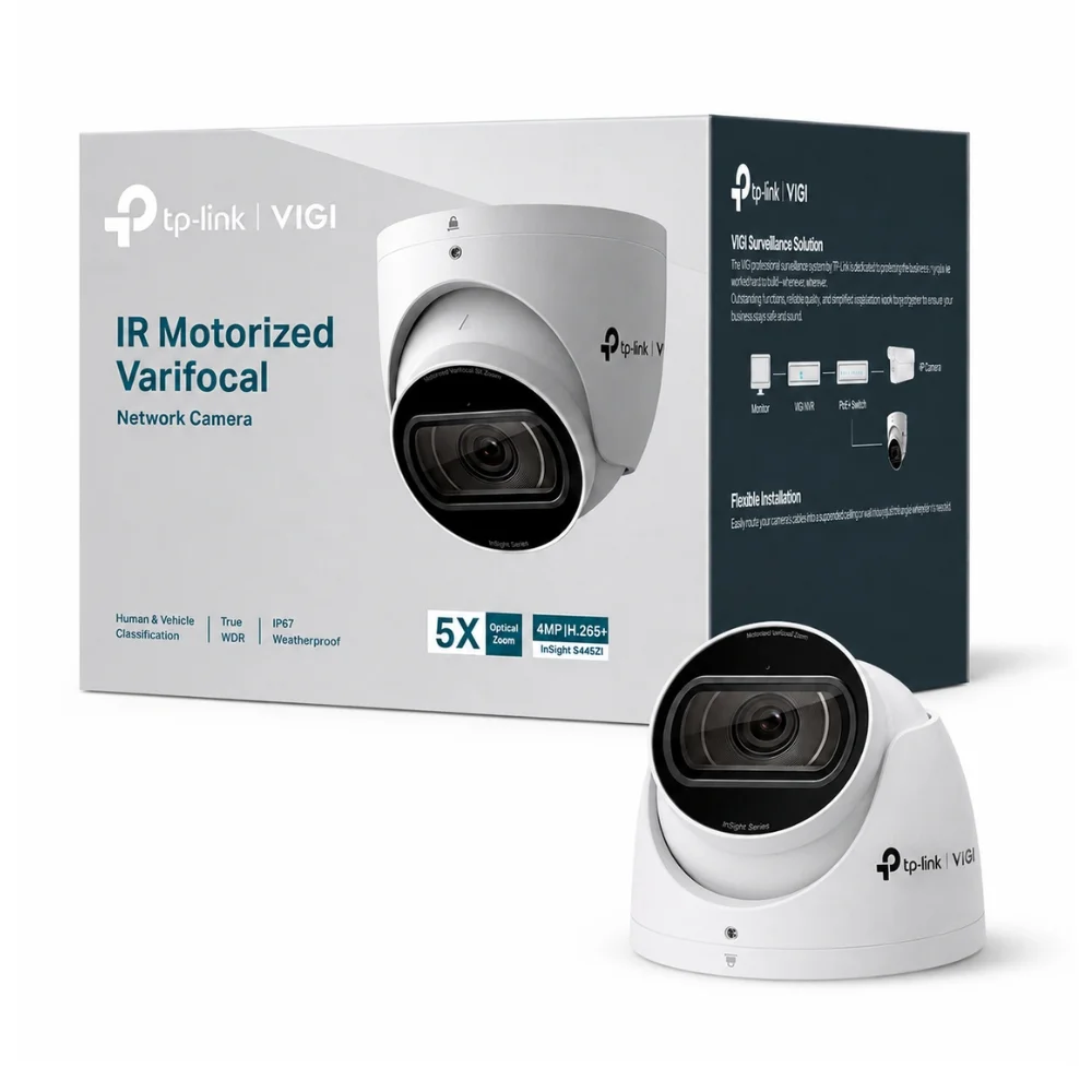 tp-link-insight-s445zi-vigi-4mp-motorized-1 กล้องวงจรปิดทูเร็ตไอพี TP-Link VIGI InSight S445ZI 4MP วางคู่กับกล่องบรรจุภัณฑ์