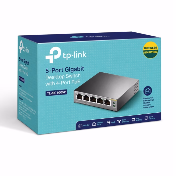 tp-link-tl-sg1005p-5-port-gigabit-4 กล่องบรรจุภัณฑ์สวิตชิ่งฮับ TP-Link TL-SG1005P 5-Port Gigabit Desktop Switch with 4-Port PoE+