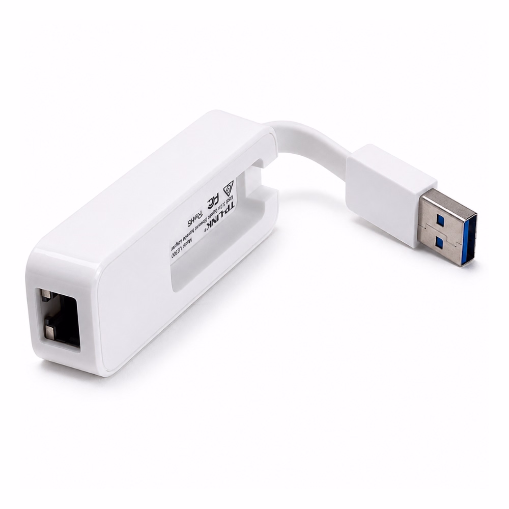 อุปกรณ์แปลงสัญญาณ USB 3.0 เป็น Gigabit LAN สีขาว TP-Link UE300 ดีไซน์พับเก็บสายได้สะดวก