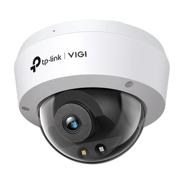 tp-link-vigi-c240-4mp-full-color-dome-camera-2 กล้องวงจรปิดโดม TP-Link VIGI C240 สีขาว มุมเฉียง แสดงตัวเครื่องทรงโดมและเลนส์กล้อง