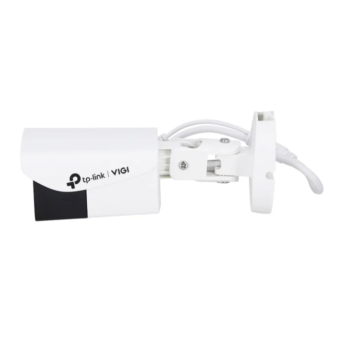 tp-link-vigi-c340-40mm-4mp-bullet-3 กล้องวงจรปิดบูลเล็ต TP-Link VIGI C340 มุมมองด้านข้าง แสดงขายึดปรับมุมมองและบอดี้สีขาว