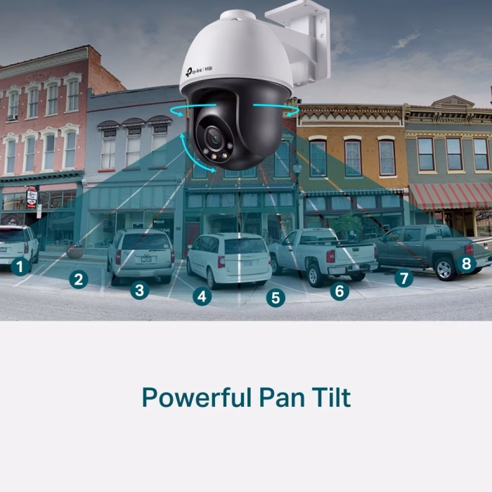 tp-link-vigi-c540-4mp-pt-4 ภาพจำลองการทำงานระบบ Pan Tilt ของกล้องวงจรปิด TP-Link VIGI C540 สแกนครอบคลุมพื้นที่ถนนและลานจอดรถ