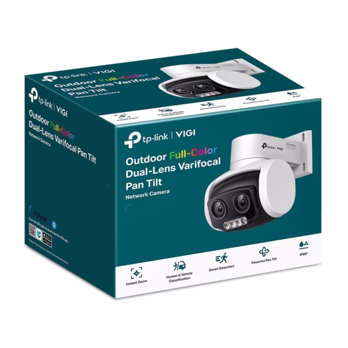 tp-link-vigi-c540v-4mp-pt-4 กล้องวงจรปิด TP-Link VIGI C540V 4MP Dual-Lens PT วางคู่กับกล่องบรรจุภัณฑ์