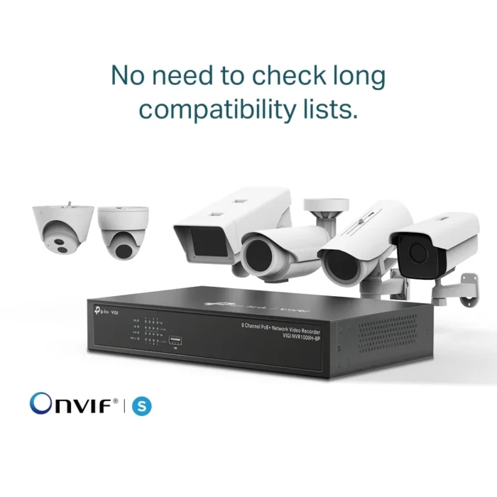 tp-link-vigi-nvr1008h-8p-8-channel-poe-nvr-4 ภาพโฆษณาเครื่องบันทึกภาพ TP-Link VIGI NVR1008H-8P รองรับการเชื่อมต่อกล้องวงจรปิดหลากหลายรุ่นมาตรฐาน ONVIF