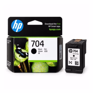 ตลับหมึก สีดำ HP 704 CN692AA วางคู่กับกล่องบรรจุภัณฑ์ สำหรับเครื่องพิมพ์ HP DeskJet Ink Advantage 2010 2060 K110a