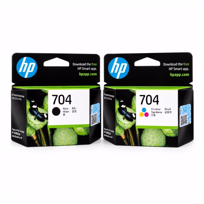 hp-704-cn692aa-black-ink-cartridge-3 กล่องบรรจุภัณฑ์ตลับหมึก HP Ink Advantage 704 วางคู่กัน 2 กล่อง ทั้งสีดำ Black และ 3 สี Tri-colour สำหรับ HP DeskJet Advantage
