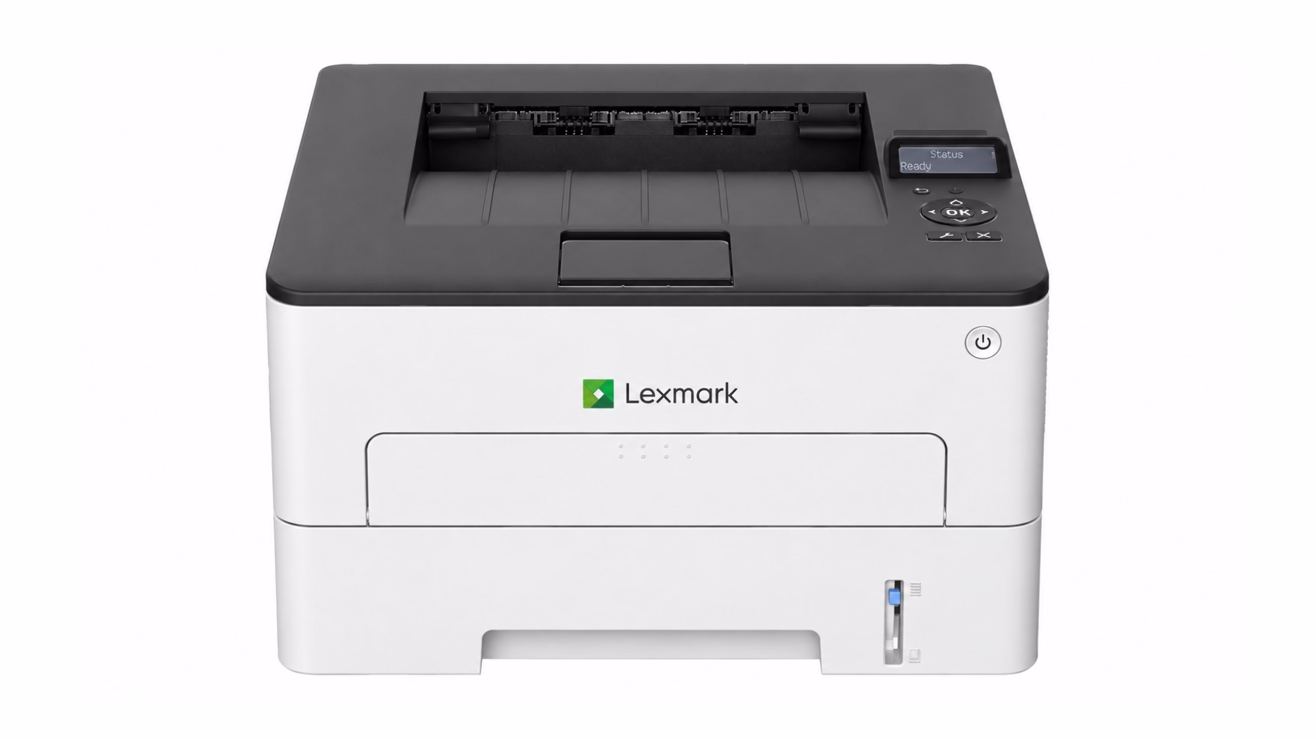 เครื่องพิมพ์เลเซอร์ขาวดำ Lexmark B2236DW ด้านหน้าตรง รองรับพิมพ์สองหน้าอัตโนมัติ Wi-Fi ตรงตามเกณฑ์ครุภัณฑ์ ICT ข้อ 42