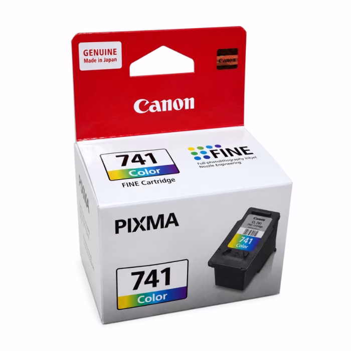 canon-cl-741-tri-color-ink-cartridge-3 ตลับหมึก 3 สี Canon CL-741 บรรจุในซองพลาสติกซีลสุญญากาศอย่างดี ป้องกันความชื้นและฝุ่นละอองก่อนการใช้งาน