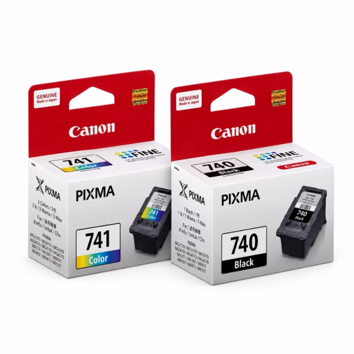 canon-cl-741-tri-color-ink-cartridge-4 กล่องบรรจุภัณฑ์ตลับหมึก Canon PIXMA วางคู่กัน 2 กล่อง ทั้งตลับหมึกดำ PG-740 Black และตลับหมึก 3 สี CL-741 Color