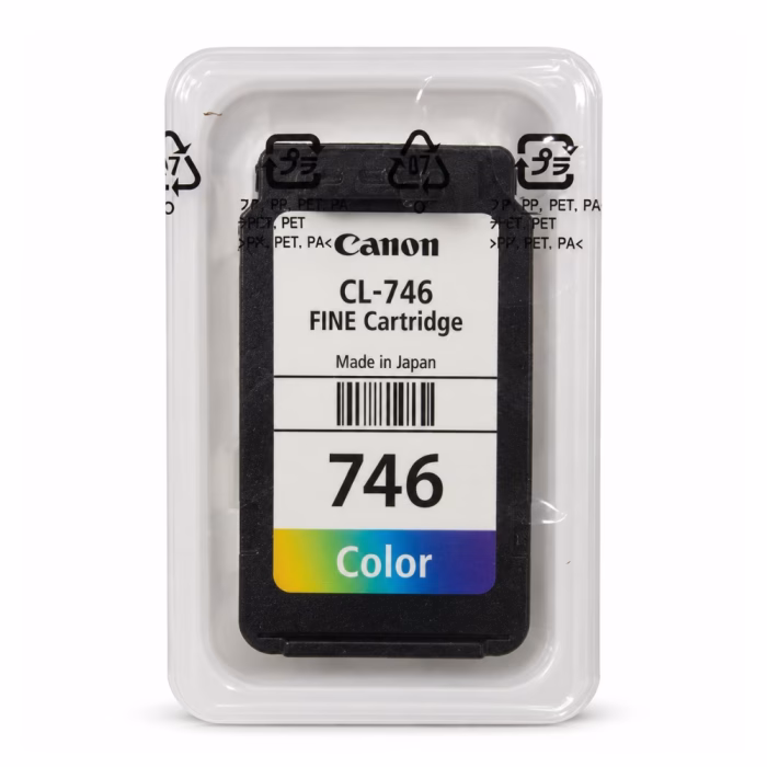 canon-cl-746-tri-color-ink-cartridge-3 ตลับหมึกแท้ 3 สี Canon CL-746 บรรจุในถาดพลาสติกซีลสุญญากาศใส ป้องกันฝุ่นและความชื้นก่อนใช้งาน