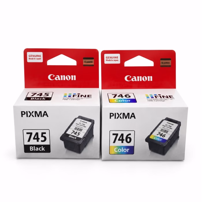 canon-cl-746-tri-color-ink-cartridge-4 กล่องบรรจุภัณฑ์ตลับหมึก Canon PIXMA วางคู่กัน 2 กล่อง ทั้งตลับหมึกดำ PG-745 Black และตลับหมึก 3 สี CL-746 Color