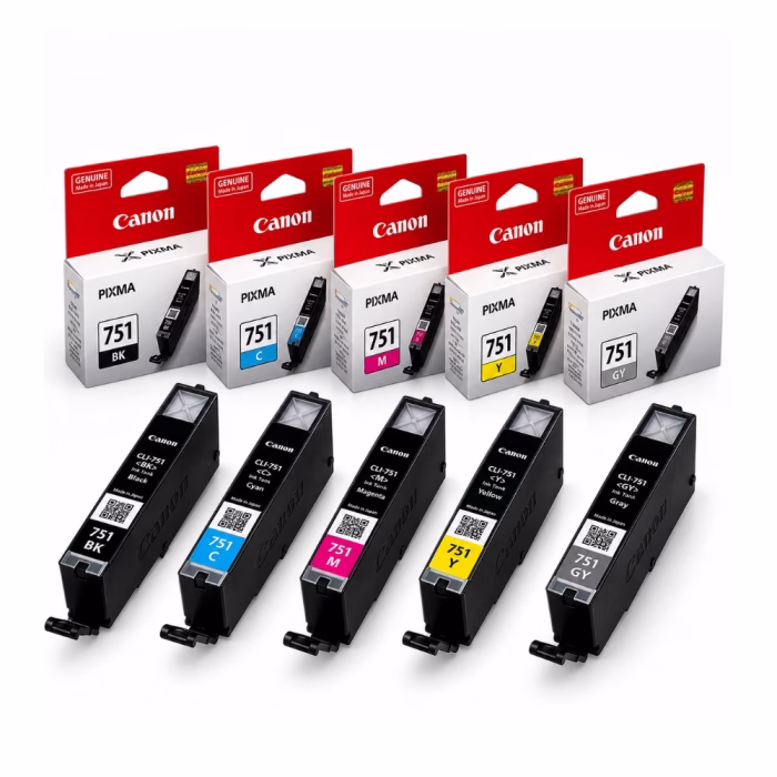 canon-cli-751-black-ink-cartridge-4 รวมชุดตลับหมึก Canon ซีรีส์ CLI-751 ครบ 5 สี BK C M Y GY พร้อมกล่องบรรจุภัณฑ์ สำหรับพิมพ์ภาพถ่ายคุณภาพสูง