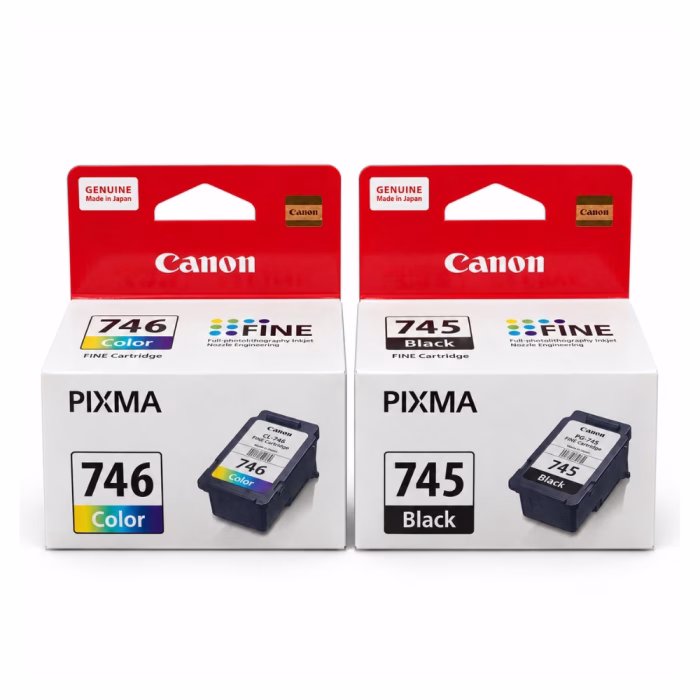 canon-pg-745-black-ink-cartridge-4 กล่องบรรจุภัณฑ์ตลับหมึก Canon PIXMA วางคู่กัน 2 กล่อง ทั้งตลับหมึกสี 746 Color และตลับหมึกดำ 745 Black