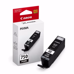 canon-pgi-750-pgbk-black-ink-cartridge-1 ตลับหมึกอิงค์เจ็ทสีดำพิกเมนต์ Canon PGI-750 PGBK วางคู่กับกล่องบรรจุภัณฑ์ สำหรับเครื่องพิมพ์ Canon PIXMA MG5470 MG6370 MX727 MX927
