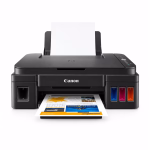 canon-pixma-g2010-aio-printer-1 เครื่องพิมพ์มัลติฟังก์ชันอิงค์เจ็ท Canon PIXMA G2010 แท็งก์แท้ในตัวเครื่อง กำลังพิมพ์เอกสารสี มุมมองด้านหน้าตรง