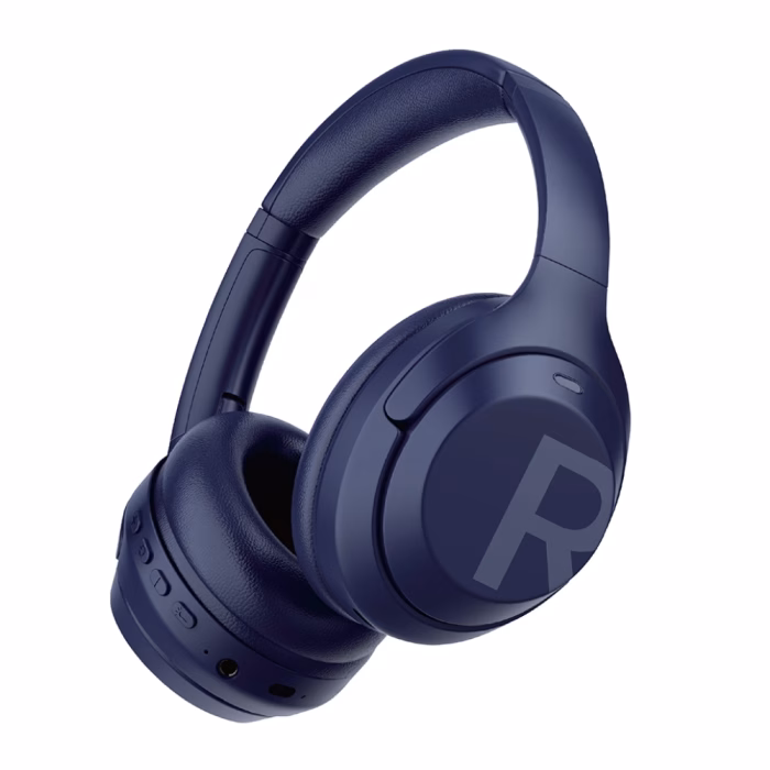d-power-hp-11-blue-bluetooth-headset-3 หูฟังบลูทูธครอบหู D-POWER สีน้ำเงินเข้ม มุมมองสามมิติ โชว์ปุ่มกดควบคุมข้างตัวหูฟัง พอร์ตชาร์จ USB-C ช่องต่อ AUX 3.5mm และนวมครอบหูนุ่มพิเศษ