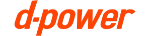 โลโก้แบรนด์ d-power ตัวอักษรภาษาอังกฤษพิมพ์เล็กสีส้มสดทรงหนาเอียงไปด้านหน้า มีขีดคั่นกลางระหว่างตัว d และคำว่า power แบรนด์ลำโพงบลูทูธ ลำโพงช่วยสอน และอุปกรณ์เสริมมือถือ เควีซี คอมพิวเตอร์