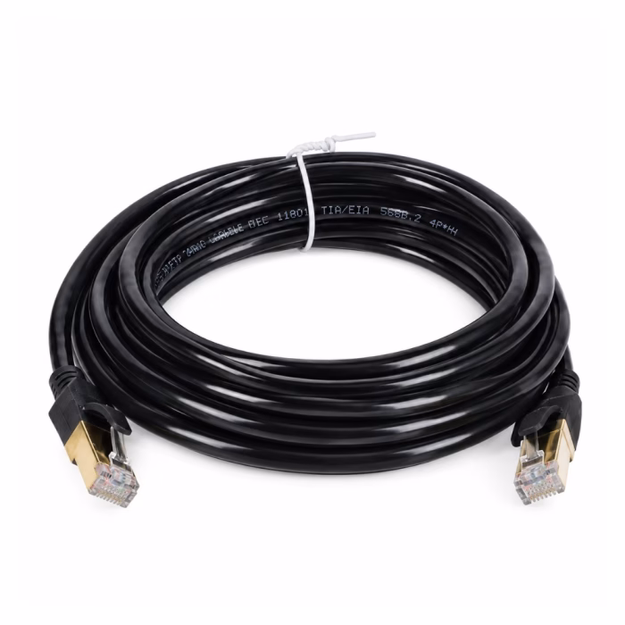 glink-cat7-ethernet-5mcable-2 สายแลน CAT7 GLINK C7003 ยาว 5 เมตร สีดำ ม้วนทรงกลม โชว์หัวต่อ RJ45 ชุบทอง และเปลือกสาย 24AWG ร้านเควีซี คอมพิวเตอร์