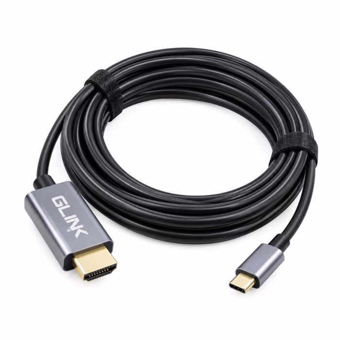 glink-gl055-usbc-to-hdmi-2 สายแปลง USB-C to HDMI GLINK GL055 ยาว 2 เมตร ม้วนทรงกลม โชว์หัวต่อเคสอะลูมิเนียมสลัก GLINK และขั้วต่อชุบทอง 24K ร้านเควีซี คอมพิวเตอร์