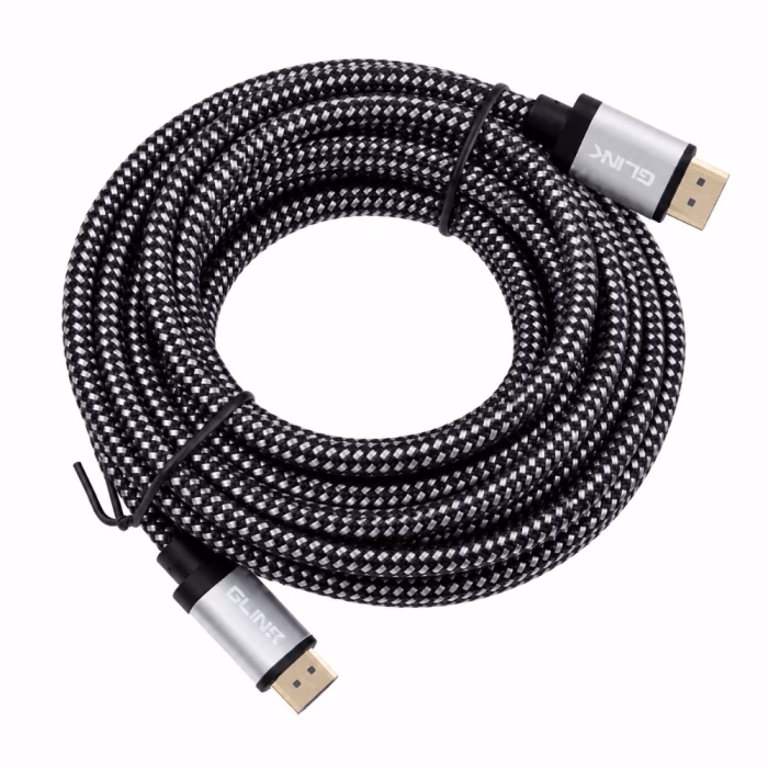 glink-gl201-10m-braided-hdmicable-2 สาย HDMI แบบถัก GLINK GL201 ยาว 10 เมตร ม้วนทรงกลม โชว์หัวต่อเคสโลหะสกรีน GLINK ขั้วต่อชุบทองคำ ร้านเควีซี คอมพิวเตอร์