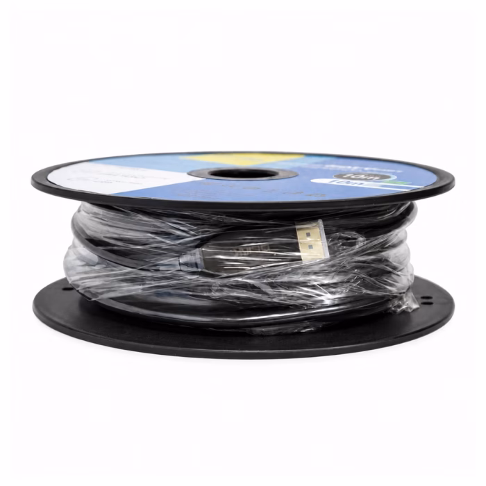 ม้วนสาย HDMI ไฟเบอร์ออปติก GLINK GL403 ยาว 10 เมตร มุมมองด้านข้าง พันฟิล์มใสป้องกันสายกระแทก ร้านเควีซี คอมพิวเตอร์