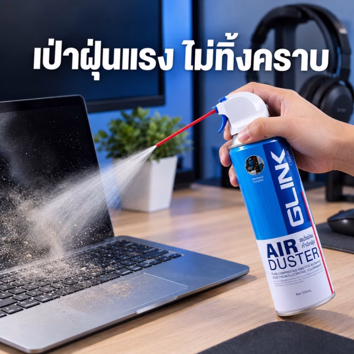 กราฟิกสเปรย์ลมกำจัดฝุ่น GLINK GLC-014 เป่าฝุ่นแรง ไม่ทิ้งคราบ ทำความสะอาดแป้นพิมพ์โน้ตบุ๊กและแผงวงจร ร้านเควีซี คอมพิวเตอร์