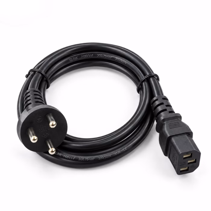 สายไฟ AC 3 รูแบน GLINK รุ่น GP1031 ยาว 1.8 เมตร ม้วนทรงกลม โชว์หัวปลั๊ก 3 ขากลม มอก. หัวต่อ C13 และสเปกสาย H05VV-F 3G0.75mm² ร้านเควีซี คอมพิวเตอร์