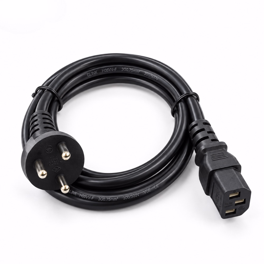 สายไฟ AC 3 รูแบน GLINK รุ่น GP1031 ยาว 1.8 เมตร ม้วนทรงกลม โชว์หัวปลั๊ก 3 ขากลม มอก. หัวต่อ C13 และสเปกสาย H05VV-F 3G0.75mm² ร้านเควีซี คอมพิวเตอร์